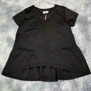 Myu [ F ] 튜닉 반팔 T셔츠 블랙 프리 사이즈 여성용