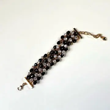 새상품급 크리스탈 블랙 클리어 팔찌