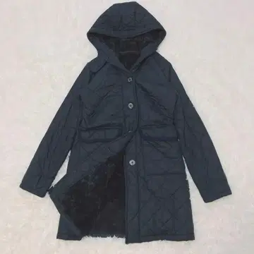 매킨토시 보아 안감 퀼팅 코트 네이비