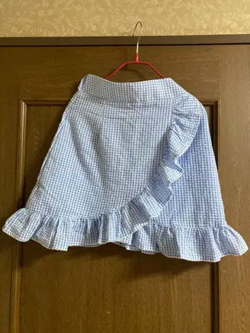 릴릴리 프릴 달린 깅엄 체크 미니 스커트