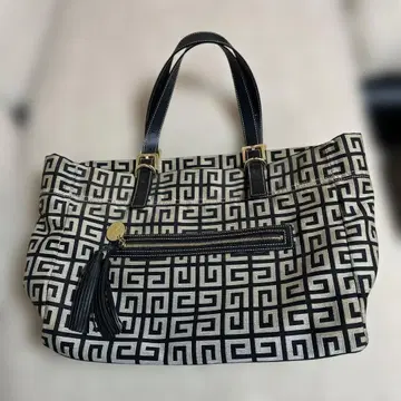 기하학 패턴 토트백 대용량 블랙 화이트