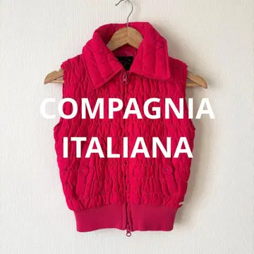 컴퍼니 이탈리아나 베스트 다운 충전솜 여성용 핑크 셔링