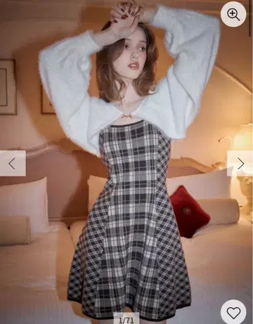 LIP SERVICE 페더 체크 앙상블 원피스