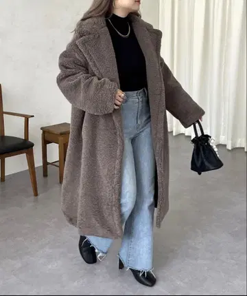 택 포함 미사용 새상품 보아 롱 코트 M