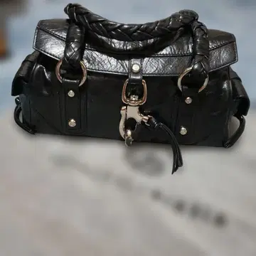 FRANCESCO BIASIA 블랙 가죽 핸드백