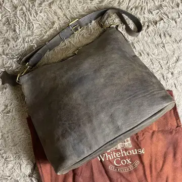 화이트하우스코스 숄더백 올 가죽 브라운 참