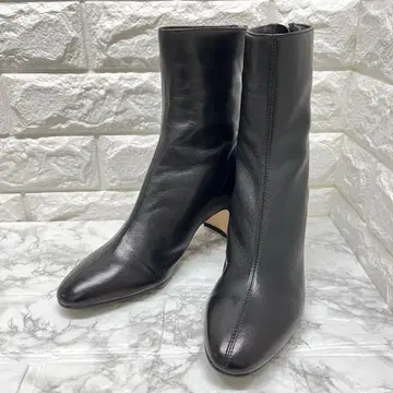 새상품급 파비오 루스코니 블랙 가죽 부츠 23.5cm 힐