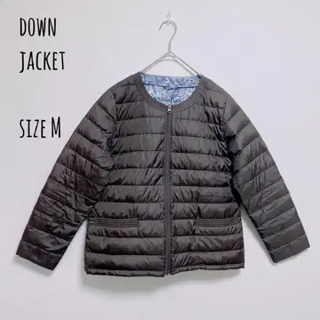 a733 다운 자켓 슬림 브라운 페이즐리 다운 방한 점퍼 M