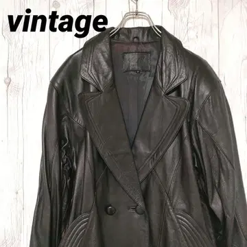 빈티지 가죽 자켓 코트 램 가죽 천연 가죽 양가죽 블랙 L