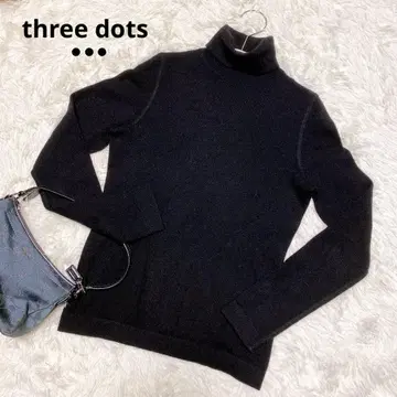 [ three dots ] 터틀넥 스웨터 캐시미어 100% 블랙