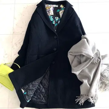 새상품급 레오나르 울 충전솜 코트 플라워 프린트 로고 플레이트 포함 42