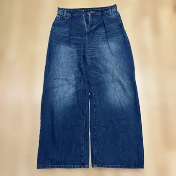 JEANASIS 턱 와이드 데님 블루 초기 M 사이즈
