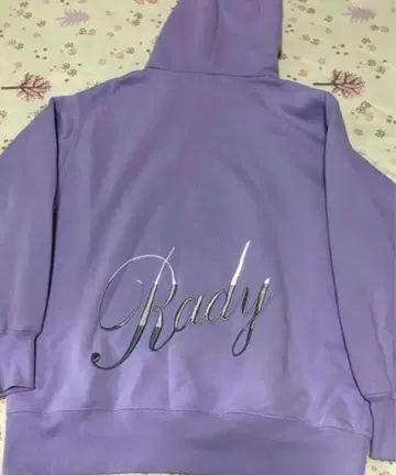 rady 백 로고 그라데이션 자수 속기모 후드티 M