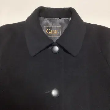 새상품급 CARAT 산요 코트 고급 7AR 위사 캐시미어 울 블랙 블랙