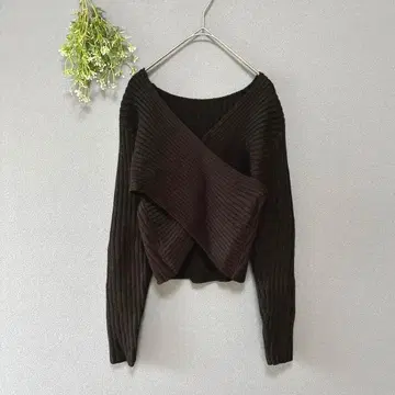 그레일 [M] 어른 엘레강트 아름다운 실루엣 카슈쿨 니트 긴팔 리브 니트