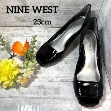 NINE WEST 나인웨스트 오픈토 펌프스 블랙 에나멜 6M
