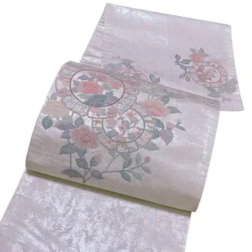 A 39 새상품급 후쿠로 오비 큰 북 금박 상량수 당화 기모노