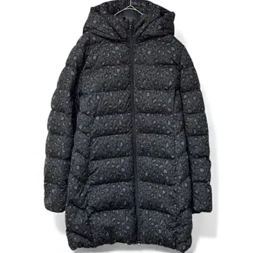 완판 새상품급 X 유니클로 스트레치 다운 레오파드 무늬 코트