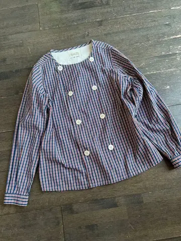 빔즈 보이 체크 노카라 셔츠