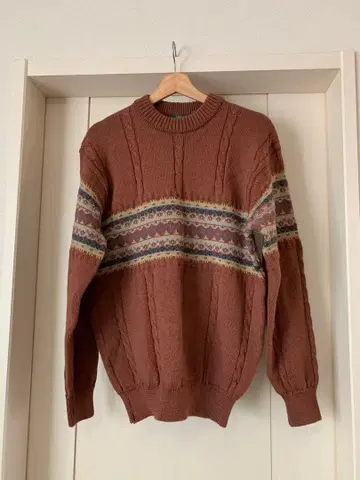 Guy 빈티지 남성용 긴팔 니트 스웨터 올 패턴 vintage