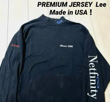 리 IBM 기업 로고 아이비엠 모크넥 롱T 블랙 USA 제조