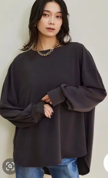 새상품급 BARNYARDSTORM 오버 사이즈 긴팔 상의 브라운