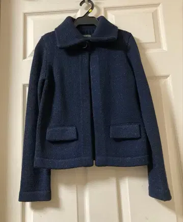 IENA 니트 가디건 울 네이비 카라 부착