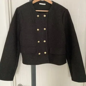 ZARA 노카라 자켓 L 다크 그레이