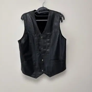 블랙 가죽 슬리브리스 베스트