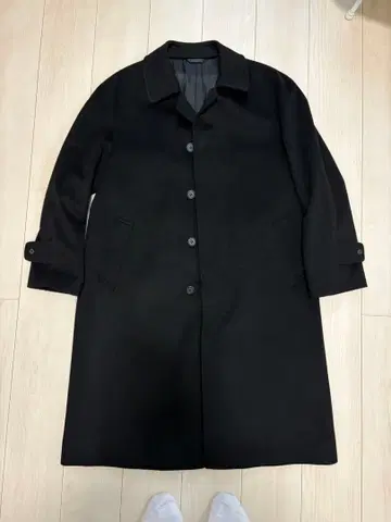 조르지오 메안자 스텐카라 코트 블랙 캐시미어 100%