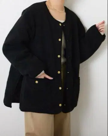 콜라주 개럴개런트/TAION 리버서블 보아 퀼팅 다운 코트