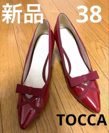 [ 새상품 ] TOCCA 리본 펌프스 에나멜 빨간색 38