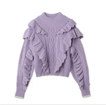 가격 인하 중 LILY BROWN 케이블 프릴 니트탑