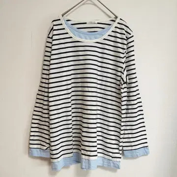 빅 사이즈 LL 시네마 클럽 보더 티셔츠 LL 네이비 계열