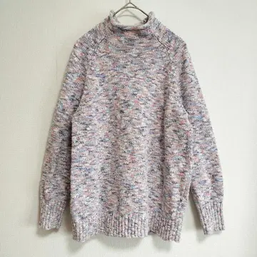 L.L.Bean 하이넥 니트 S 멀티 컬러 핑크 계열 코튼