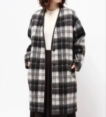 알아바일 샤기 체크 코트