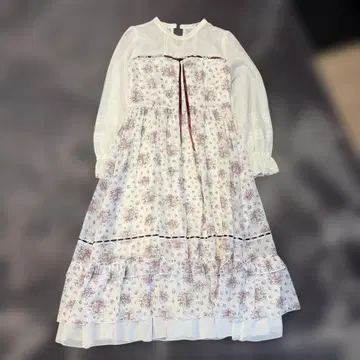 axes femme 플라워 프린트 긴팔 롱 원피스