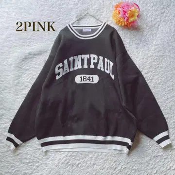 투 핑크 [ L ] 긴팔 탑 스트레이너 리브 캐주얼