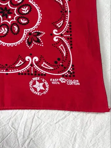 70년대 엘리펀트 브랜드 상비&별 마크 이행기 USA제 대형 반다나