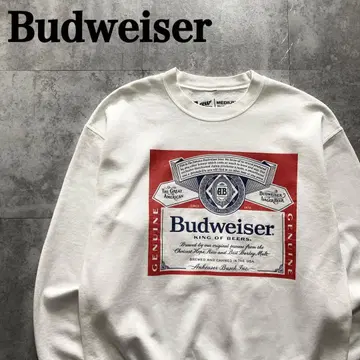 Budweiser 버드와이저 박스 로고 화이트 맨투맨