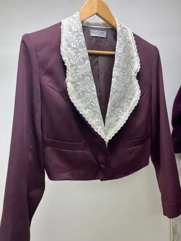 쇼와 레트로 크림슨 자켓 원피스