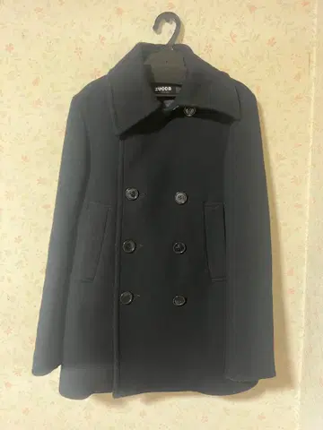zucca 블랙 울 피 코트