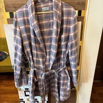 GALESA 체크 무늬 롱 가운