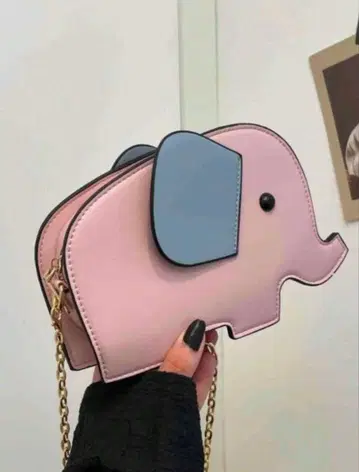 코끼리 모양 숄더백 핑크 캐주얼 걸리시 유니크 컴팩트 개성있는