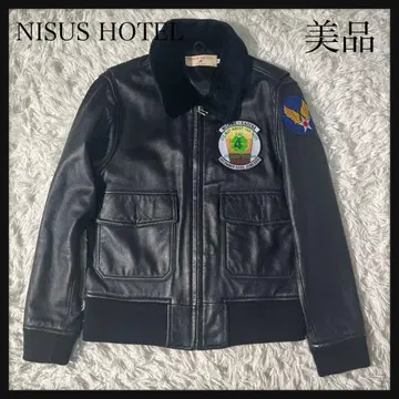 [새상품급] NISUS HOTEL 가죽 자켓 램 가죽 천연 가죽 와펜 S