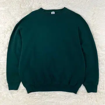 [90s] 프룻 오브 더 룸 블랭크 맨투맨 이지케어 2X 짙은 녹색