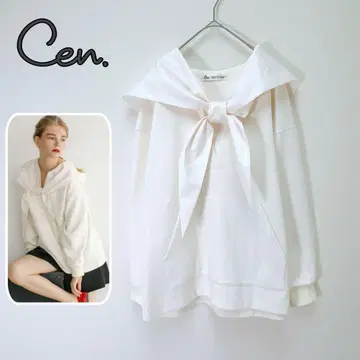 새상품급 cen. 세일러 카라 보타이 도킹 풀오버 화이트