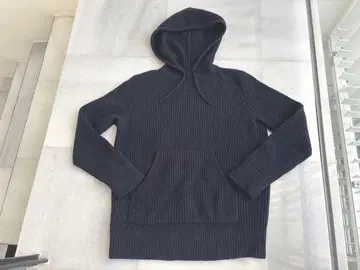 UMIT BENAN 팝콘 편직 후디드 니트 후드티 네이비 L