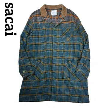 sacai 사카이 그라데이션 체크 셔츠 코트 플란넬