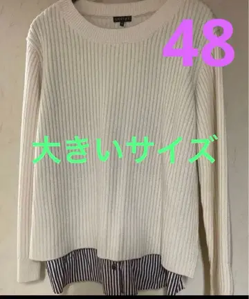 새상품급 인디비 레이어드 스타일 니트 아이보리 빅 사이즈 사이즈 48